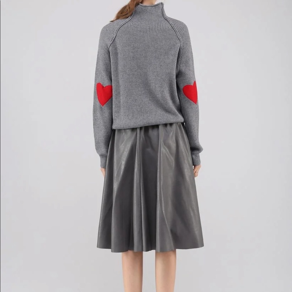 Chic Wish heart sleeve sweater